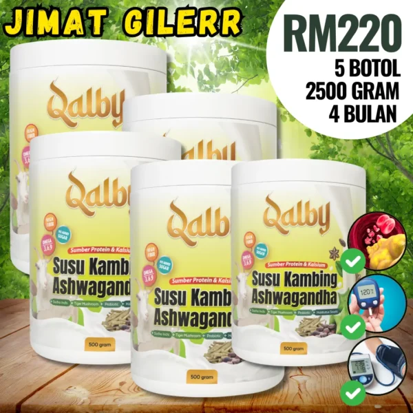 Pakej Gilerr (5 Botol Susu Qalby)